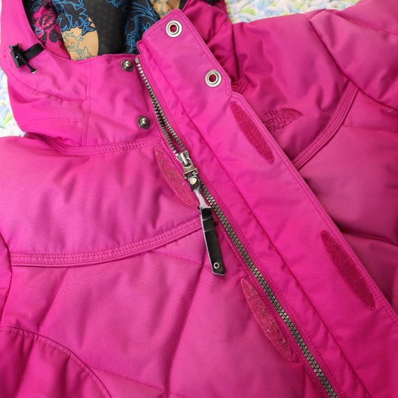 The North Face Goose Down Jacket Womens Small Pink Winter Snow Ski Parka Ladies - Picture 8 of 16